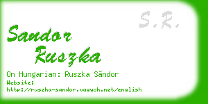 sandor ruszka business card