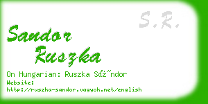 sandor ruszka business card